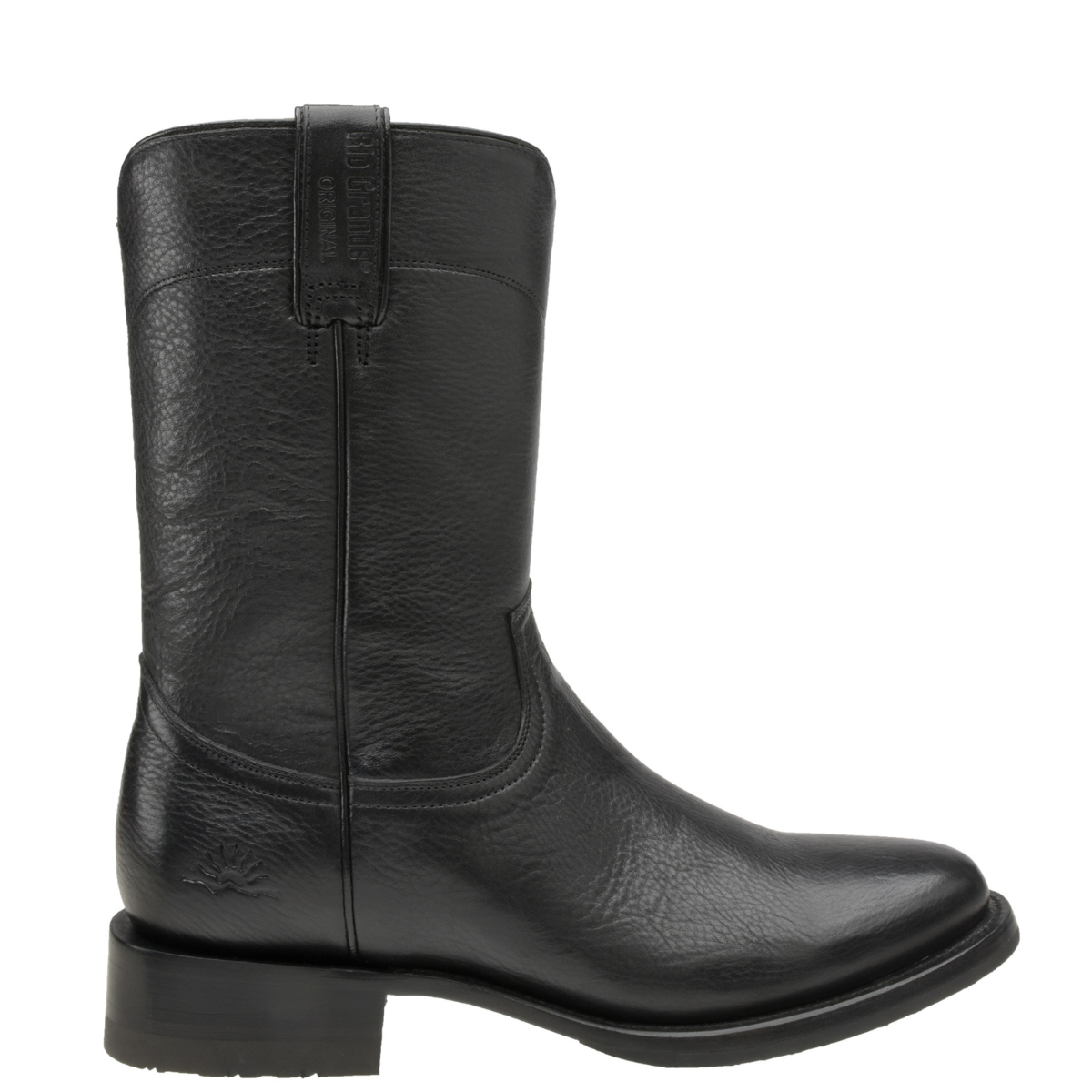 Rio Grande Men's Roper Black Leather Boot with Side Closure - Round Toe